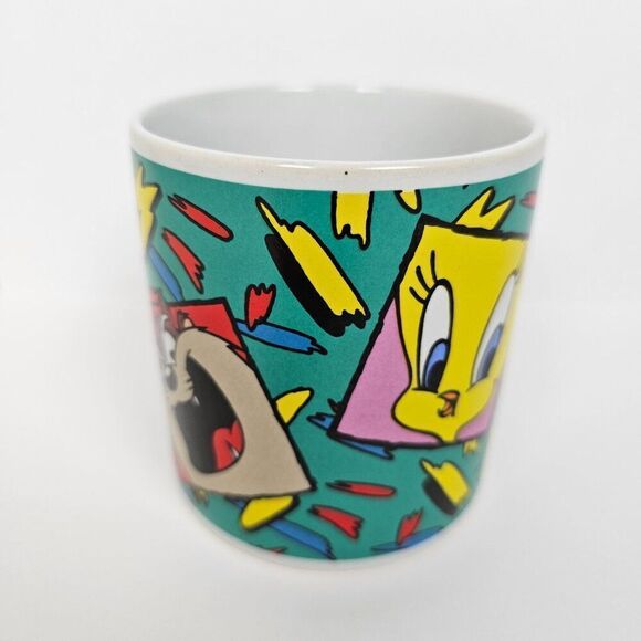 Vintage Coffee Cup Mug 1993 Warner Brothers Sylvester Tweety Bird Taz Bugs Bunny - Picture 2 of 11